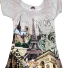 Tunique frou-frou Paris et Tour Eiffel strass