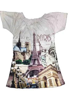 Tunique frou-frou Paris et Tour Eiffel strass